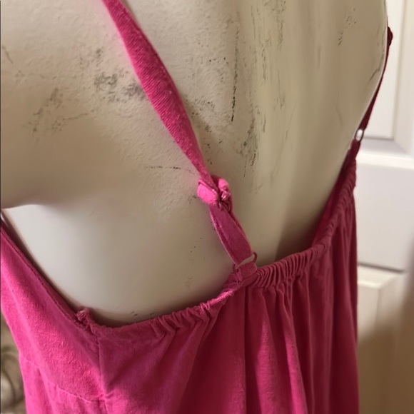 Old Navy Pink Midi linen blend Dress with Spaghetti Straps - Picture 3 of 11